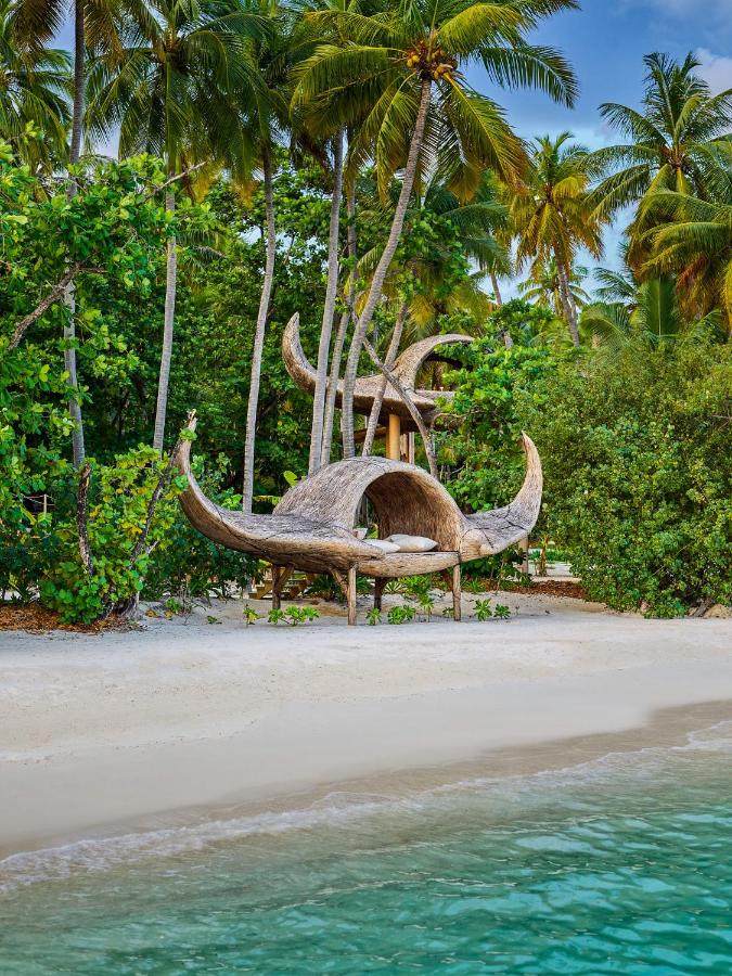 JOALI Maldives - praia, palmeiras no resort de luxo nas Ilhas Maldivas