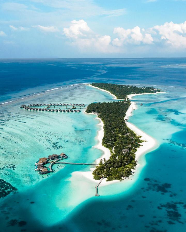 Niyama Private Islands Maldives - vista aérea, águas turquesa no resort de luxo nas Ilhas Maldivas