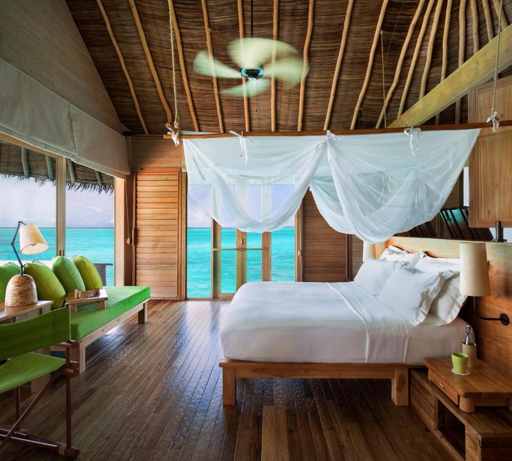 Six Senses Laamu - luxuoso, vista para o mar no resort de luxo nas Ilhas Maldivas