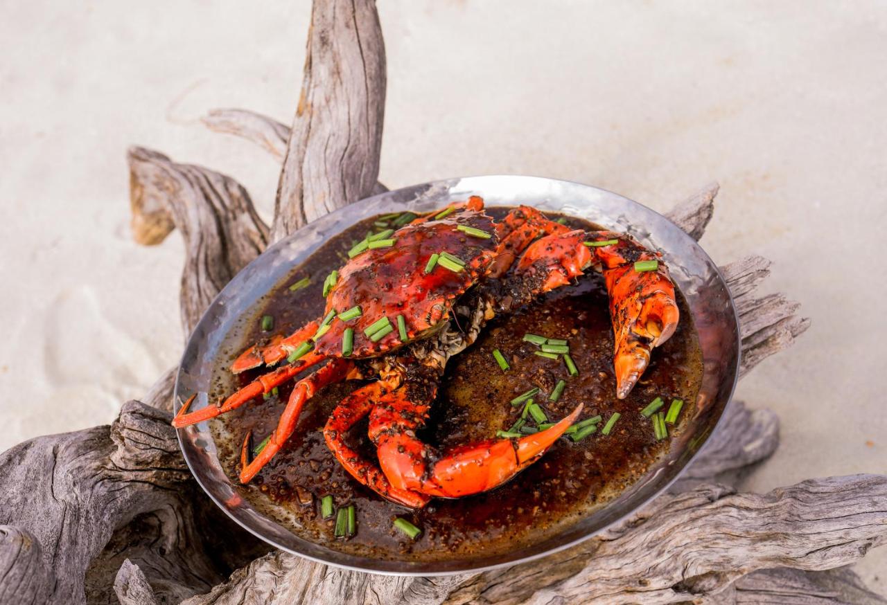 Soneva Jani - frutos do mar, caranguejo no resort de luxo nas Ilhas Maldivas