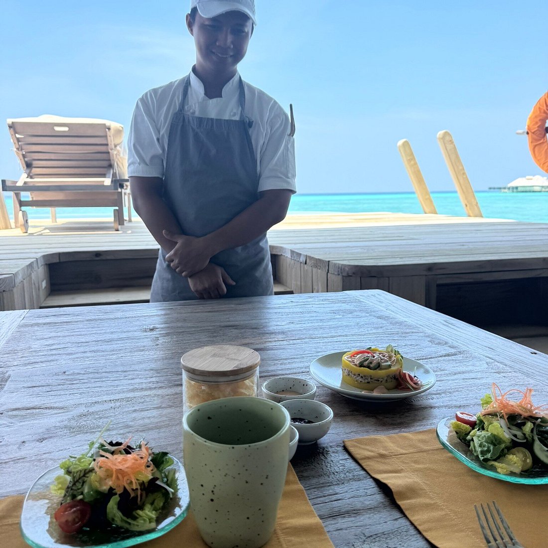Soneva Secret - saladas, chef no resort de luxo nas Ilhas Maldivas