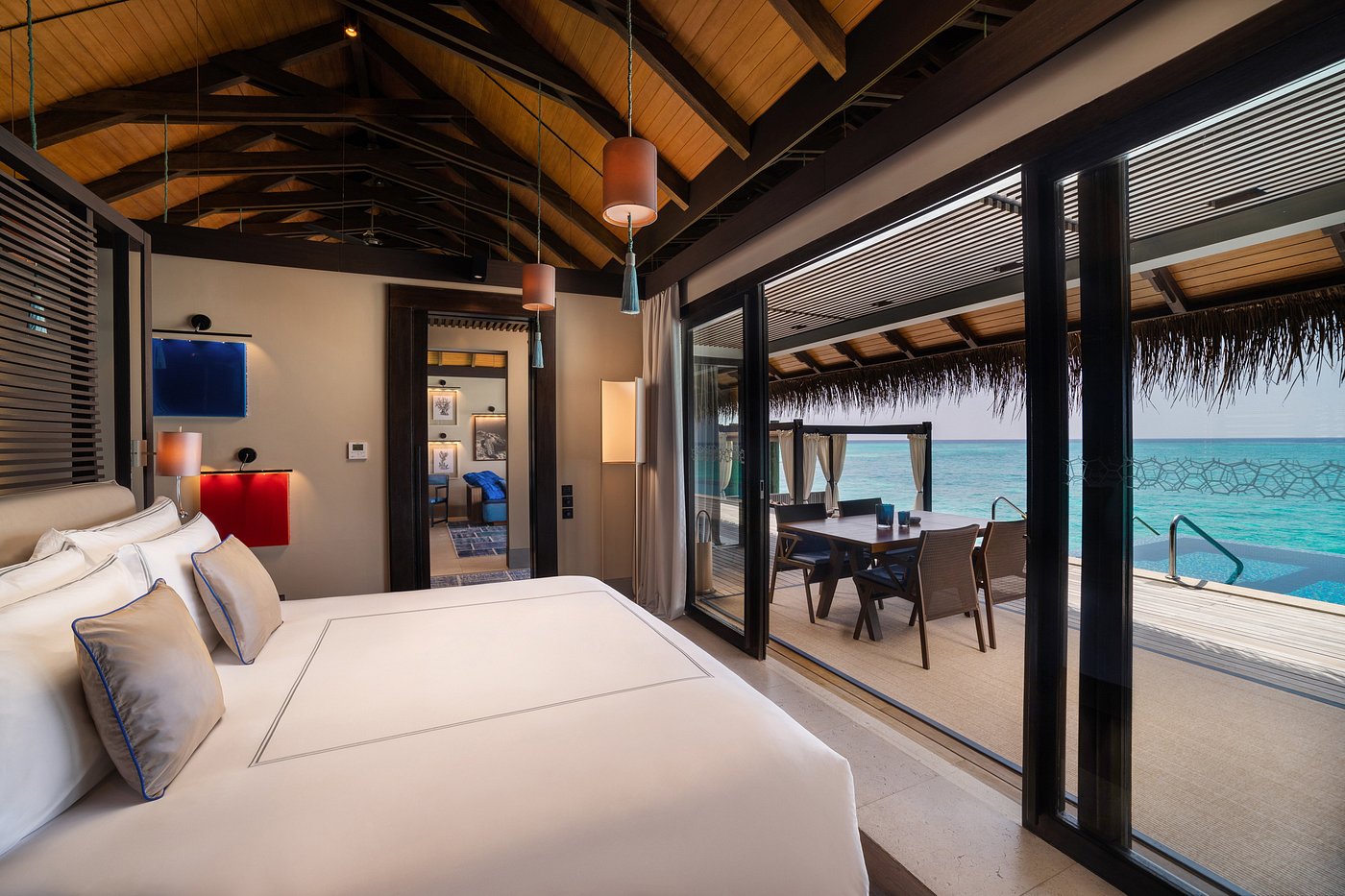 Velaa Private Islands - luxuoso, vista para o mar no resort de luxo nas Ilhas Maldivas